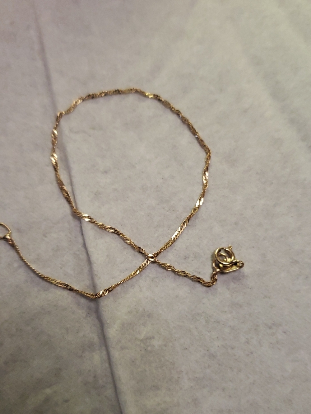 #2) 10K Gold Dainty Bracelet 7.5 " Long